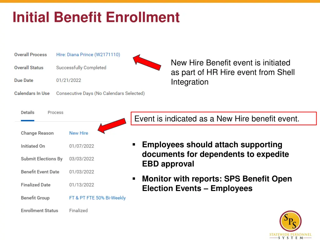 initial benefit enrollment