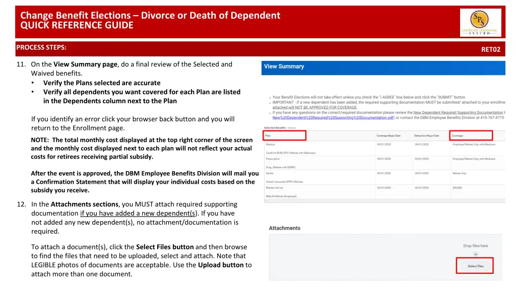 change benefit elections divorce or death 5