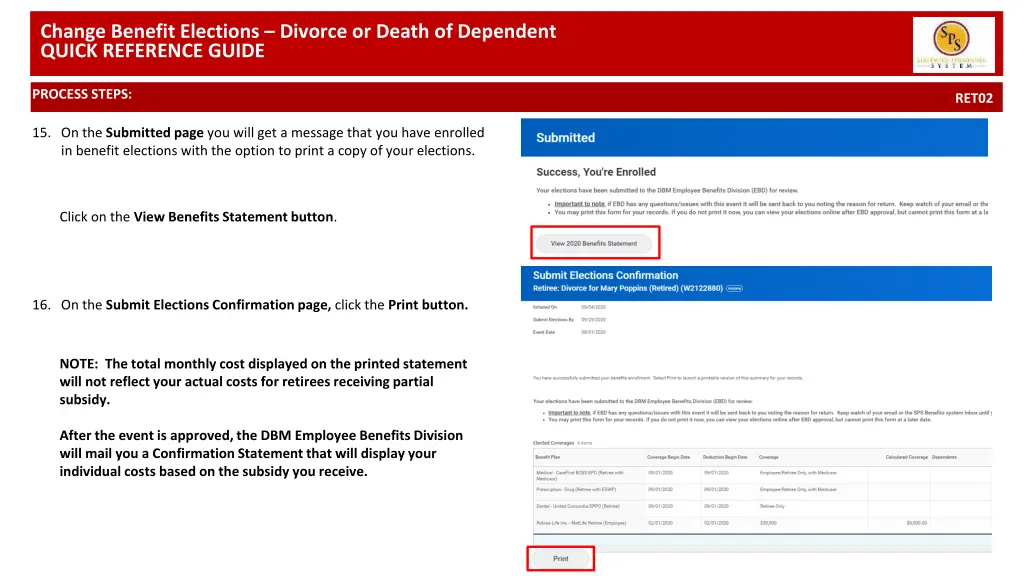 change benefit elections divorce or death 7