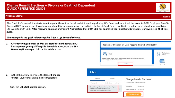 change benefit elections divorce or death