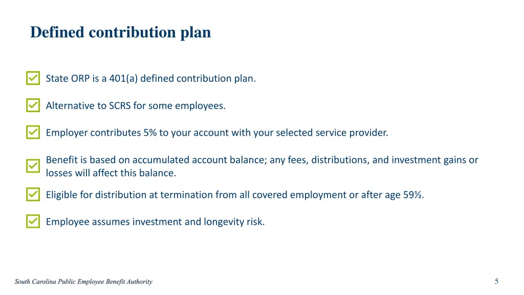 defined contribution plan