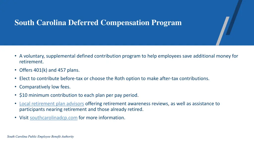 south carolina deferred compensation program