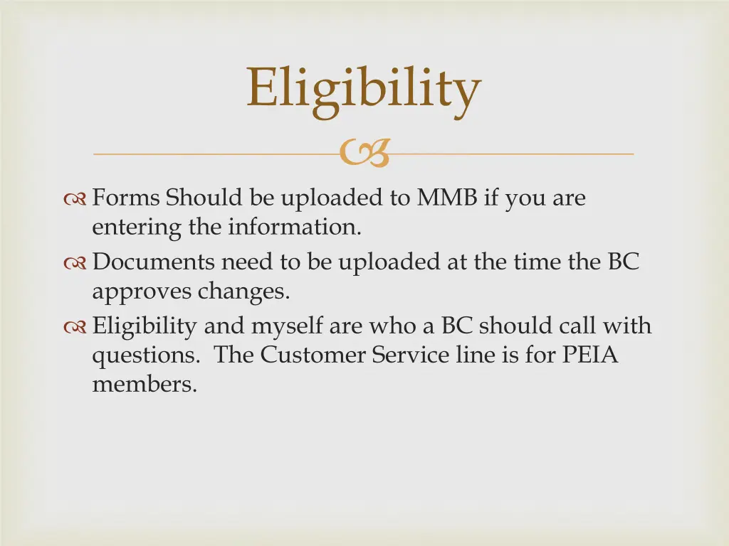 eligibility