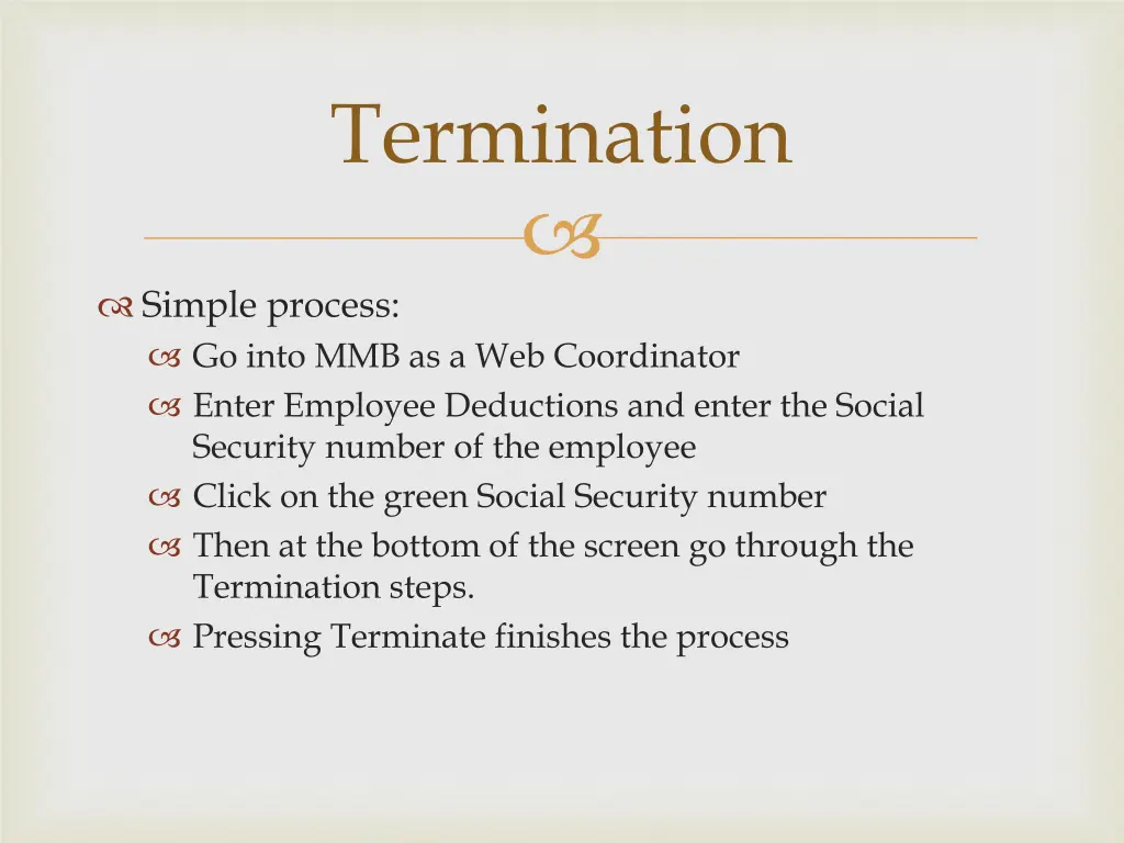 termination 1