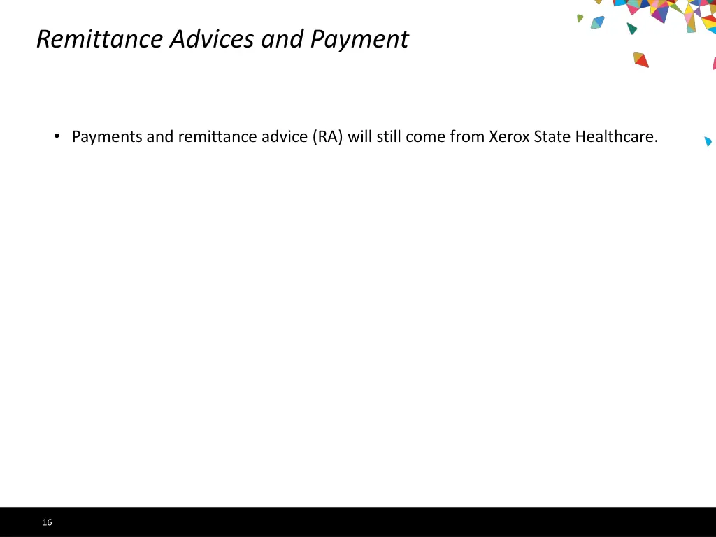 remittance advices and payment