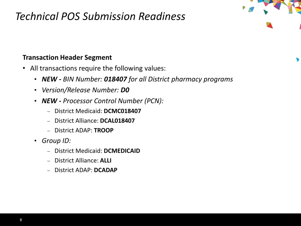 technical pos submission readiness