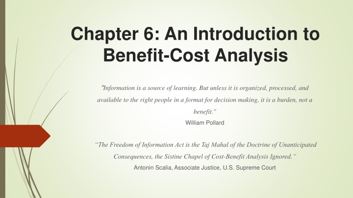 chapter 6 an introduction to benefit cost analysis