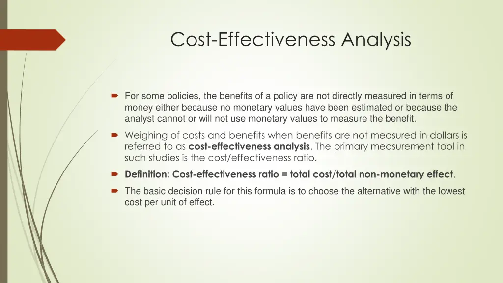 cost effectiveness analysis 1