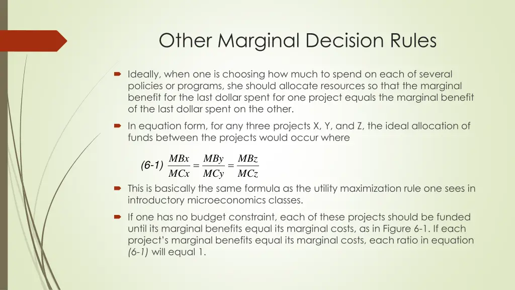 other marginal decision rules