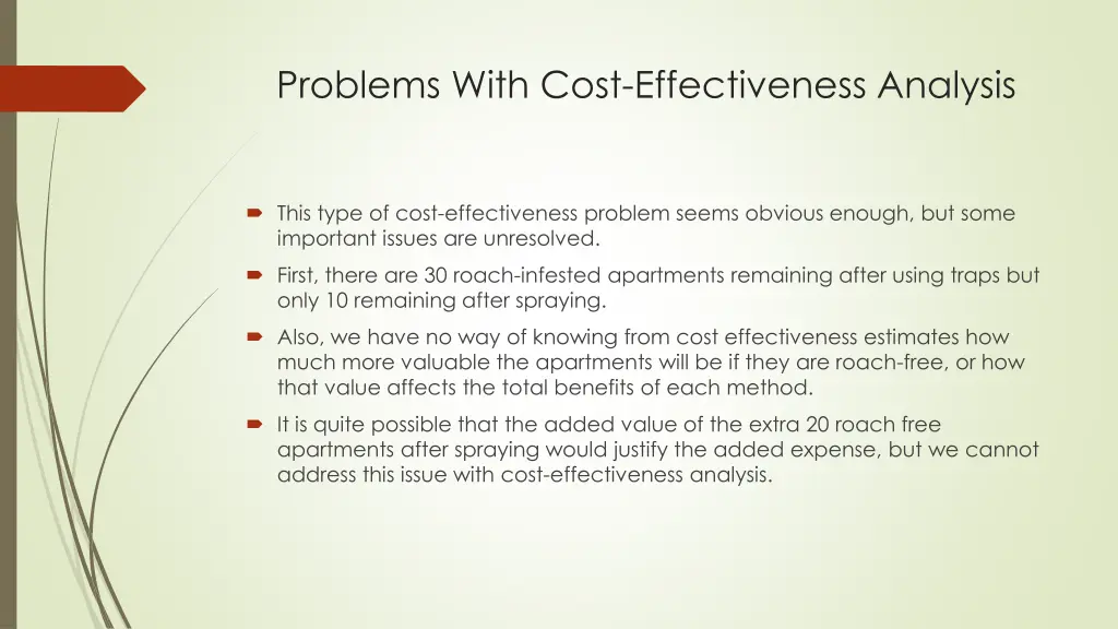 problems with cost effectiveness analysis