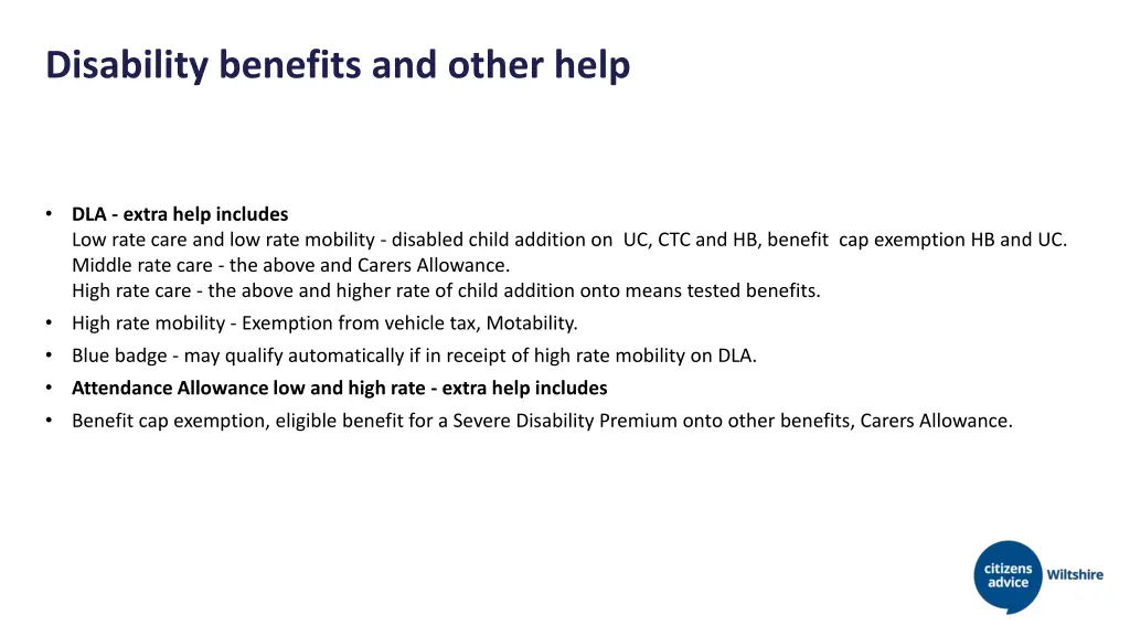 disability benefits and other help 1