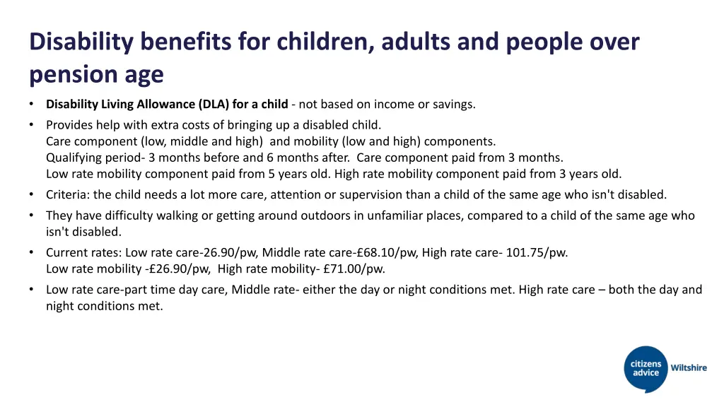 disability benefits for children adults