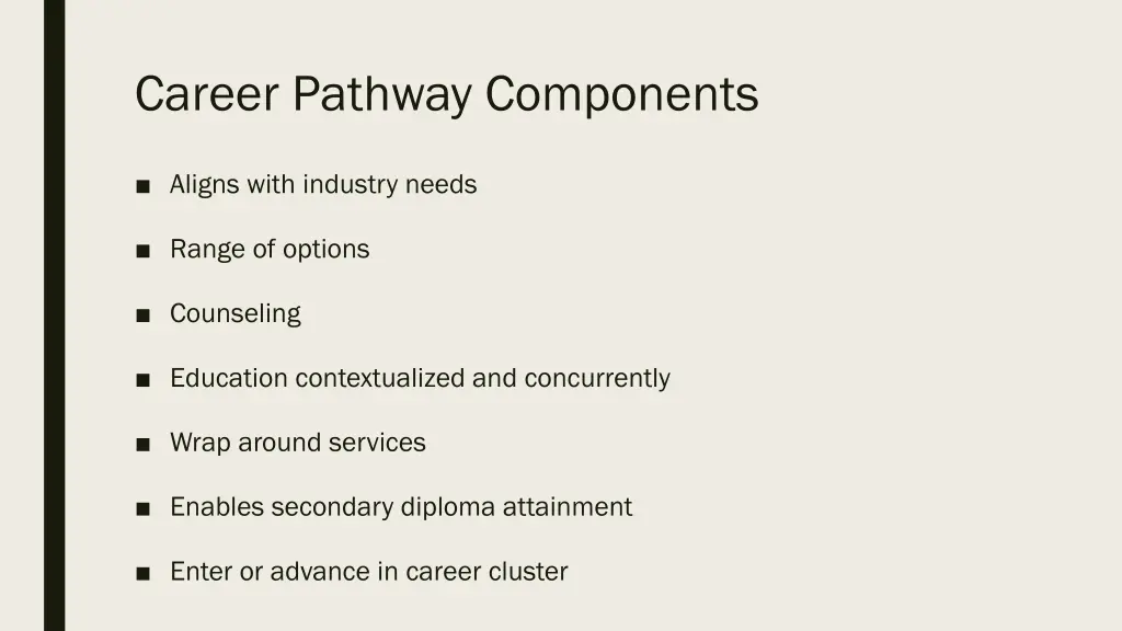 career pathway components