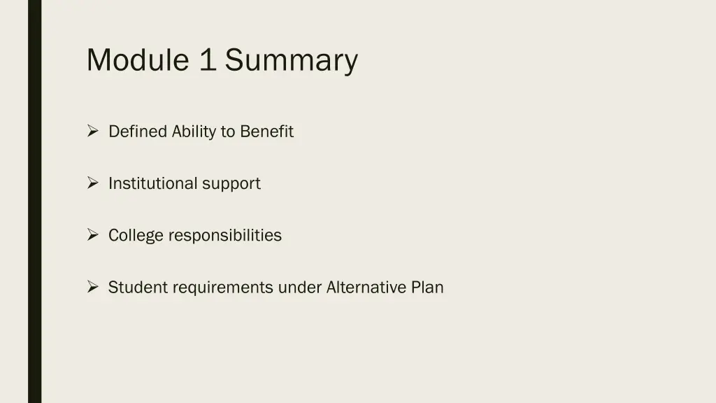 module 1 summary