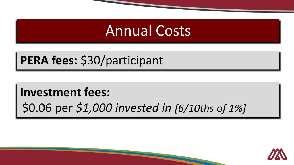 annual costs