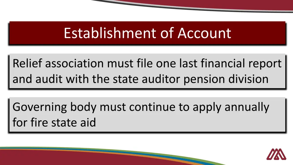 establishment of account 1