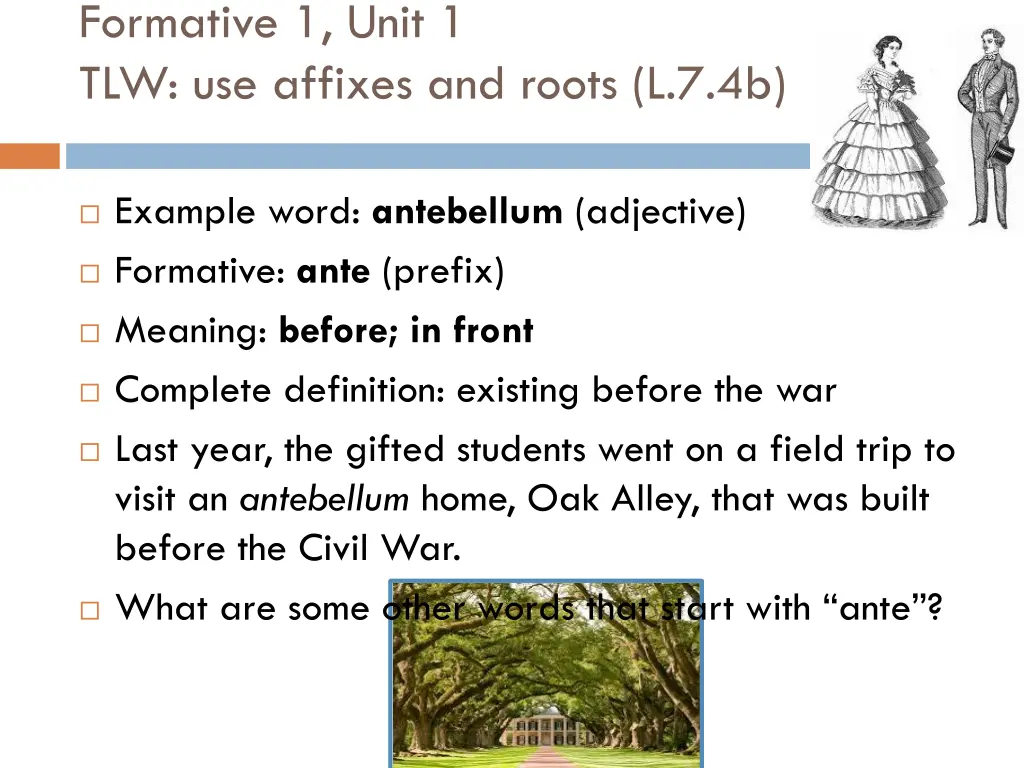 formative 1 unit 1 tlw use affixes and roots