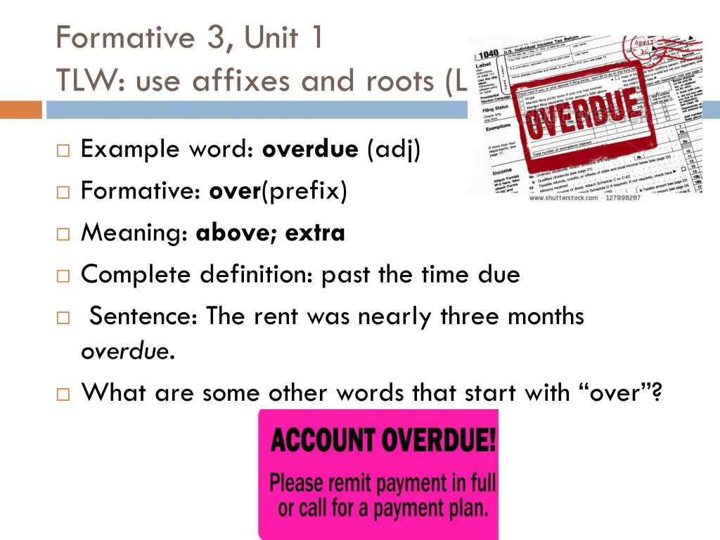 formative 3 unit 1 tlw use affixes and roots