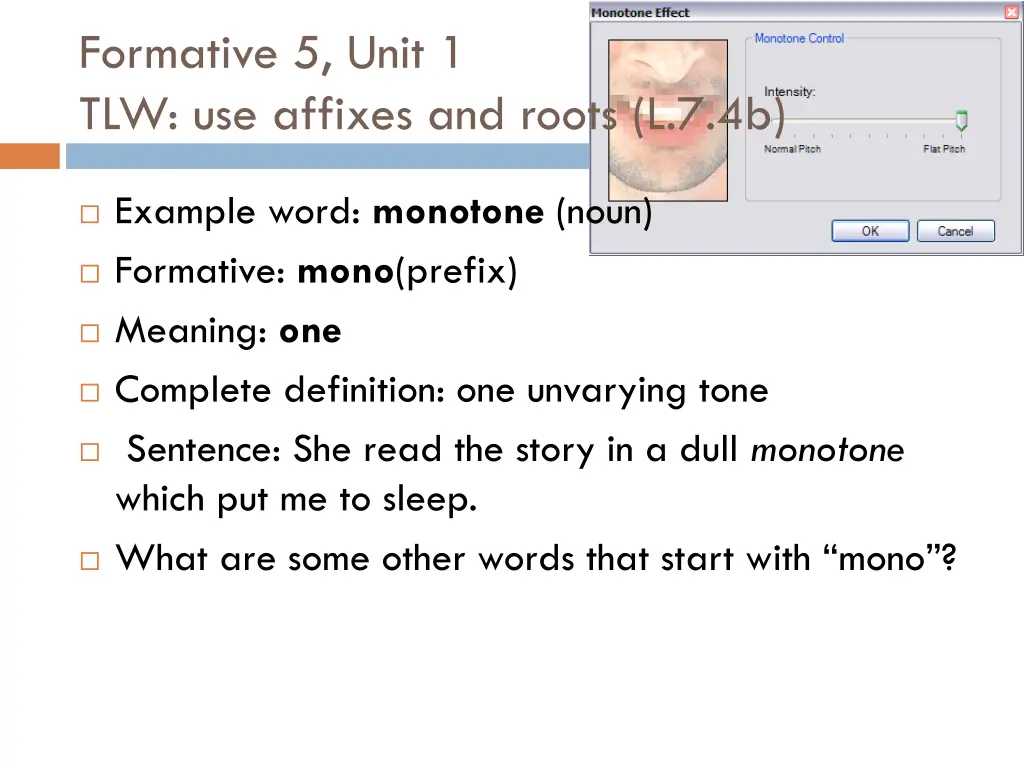 formative 5 unit 1 tlw use affixes and roots