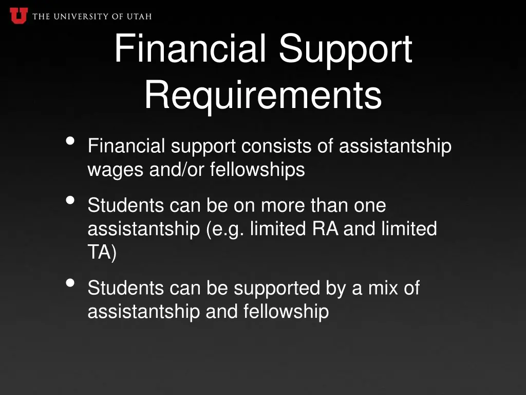 financial support requirements financial support