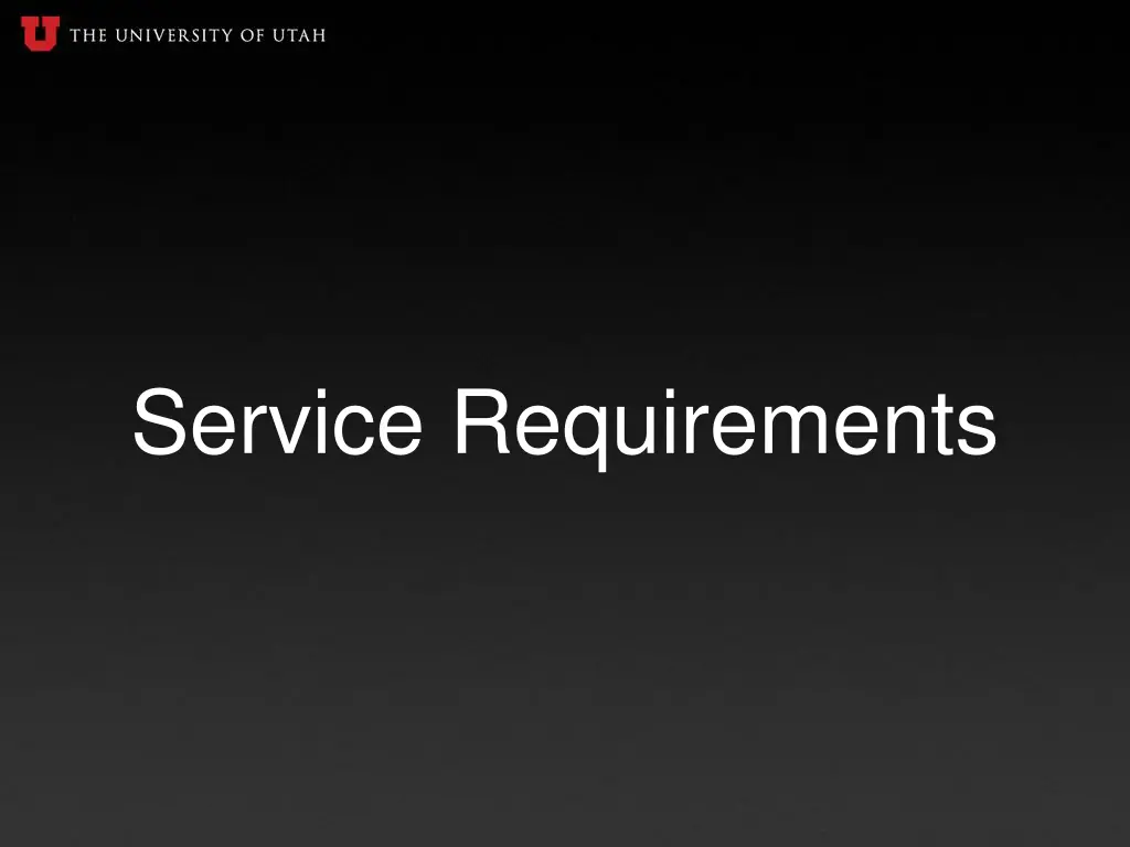 service requirements