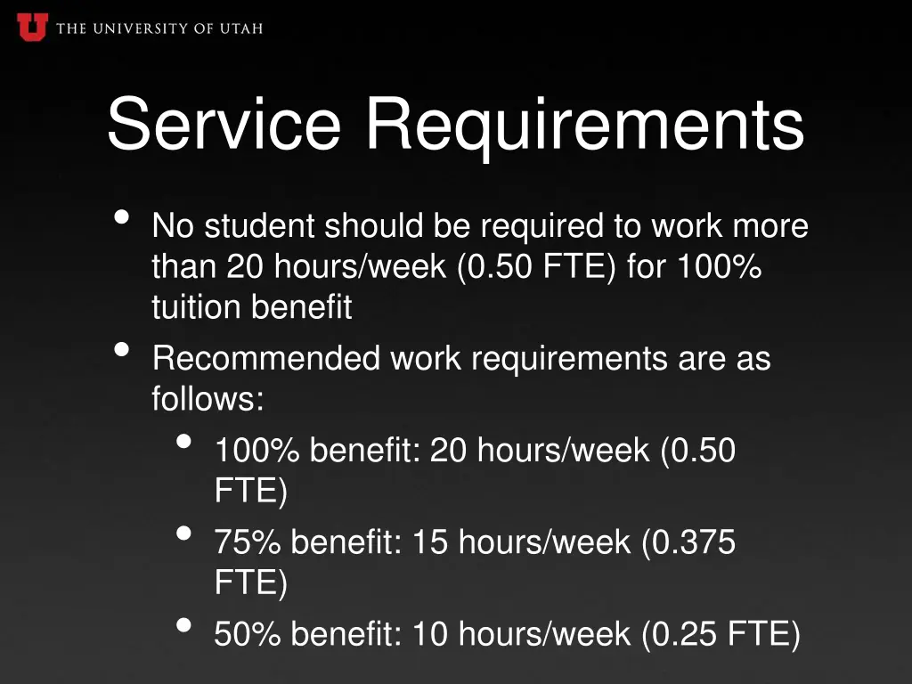 service requirements no student should