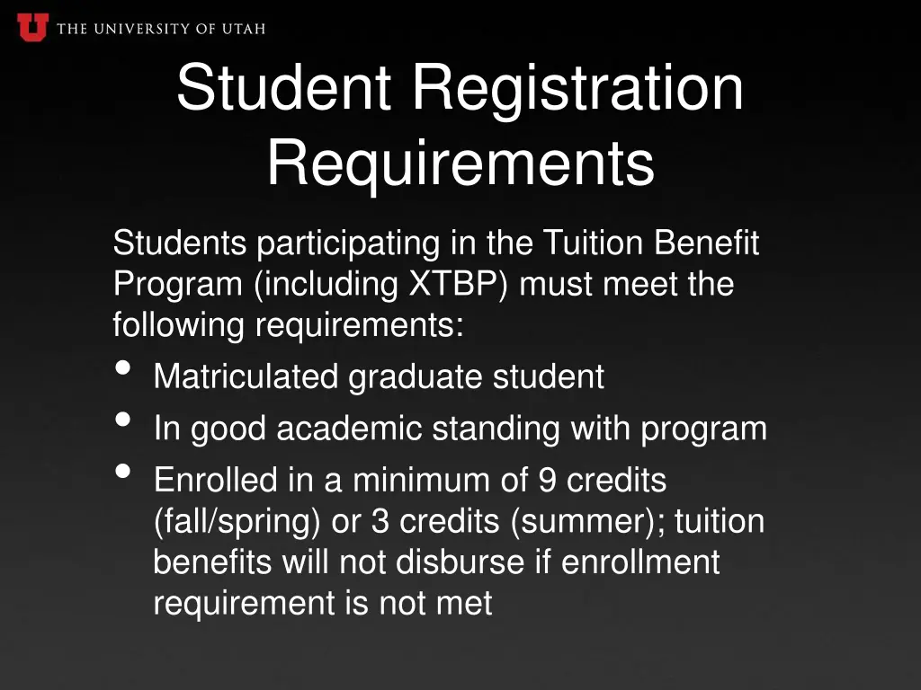 student registration requirements