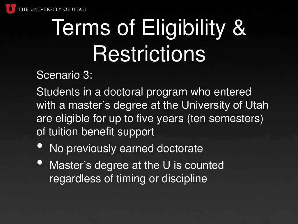 terms of eligibility restrictions scenario