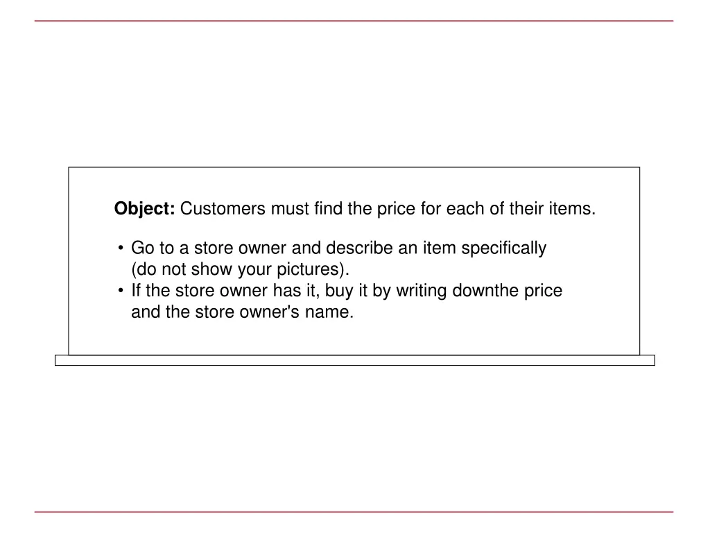 object customers must find the price for each