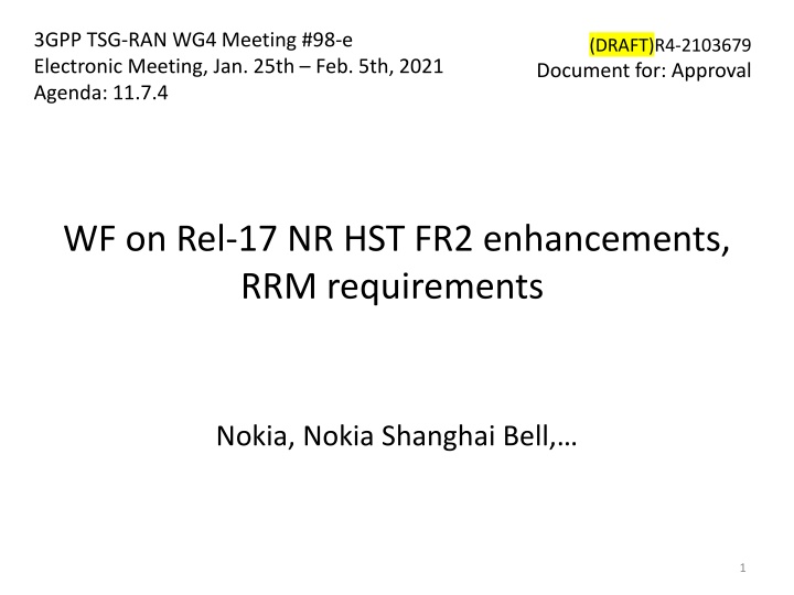 3gpp tsg ran wg4 meeting 98 e electronic meeting