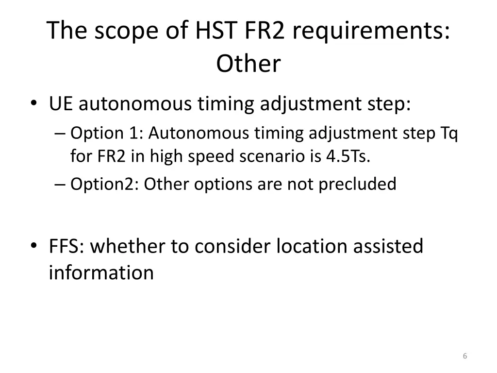 the scope of hst fr2 requirements other