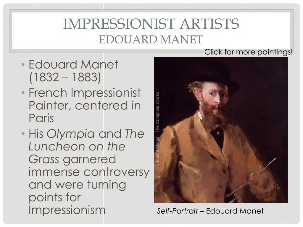 impressionist artists edouard manet