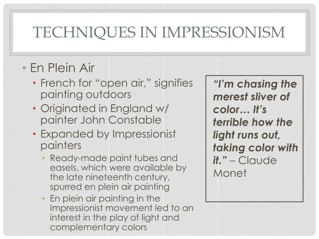 techniques in impressionism