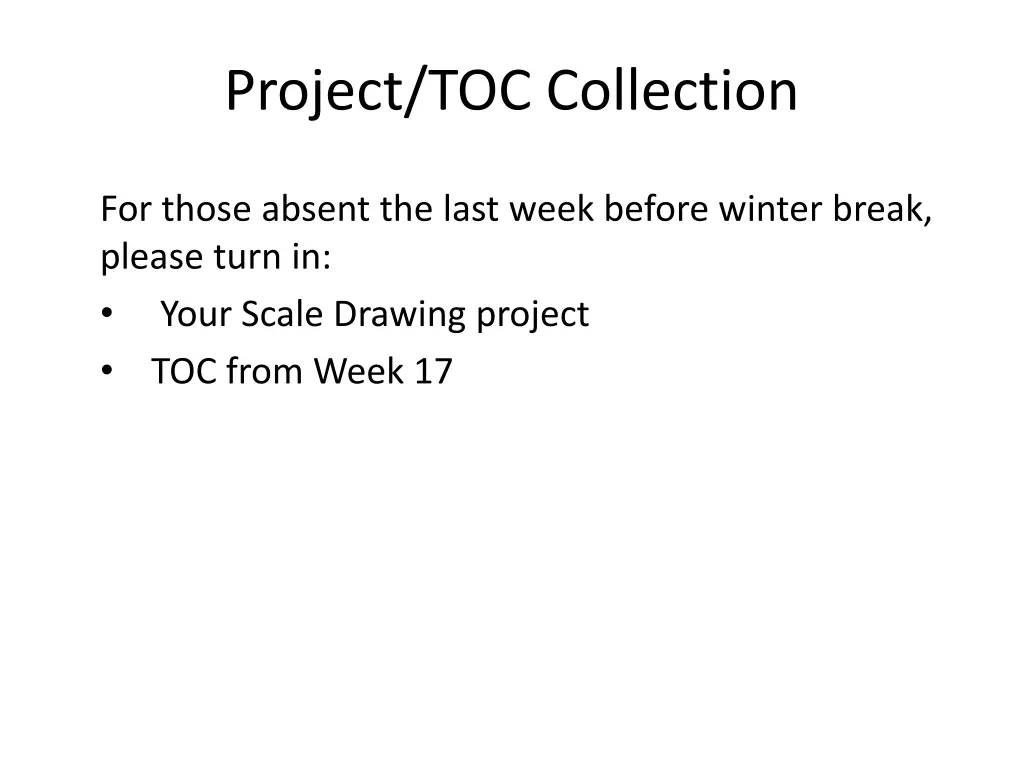 project toc collection