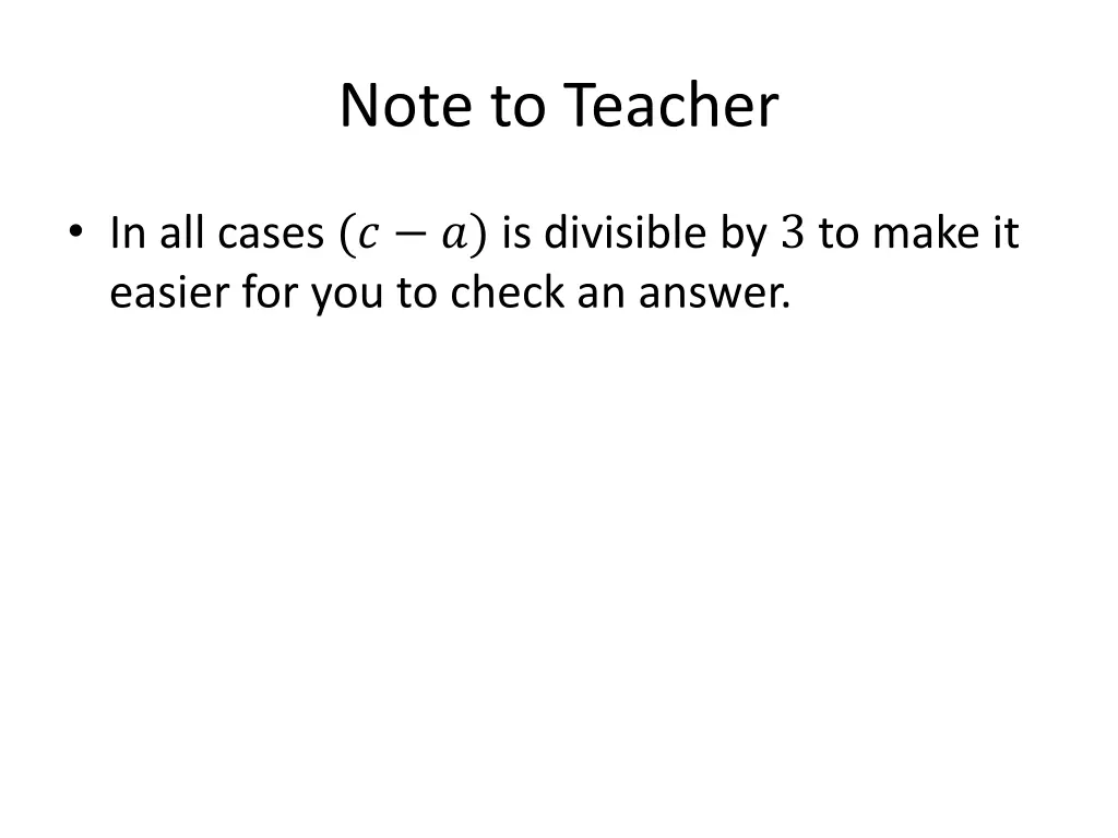 note to teacher