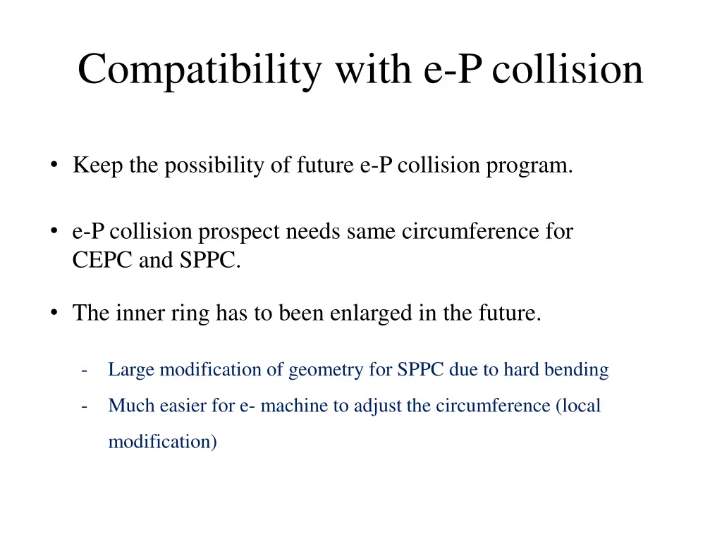 compatibility with e p collision