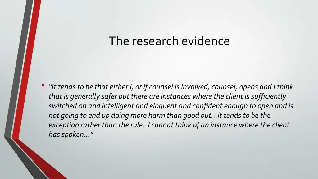 the research evidence