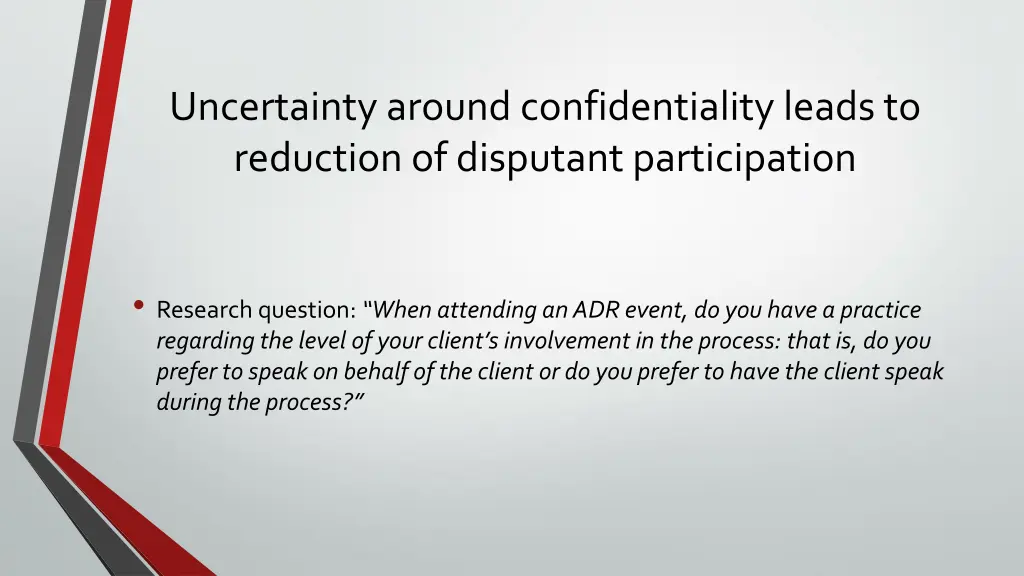 uncertainty around confidentiality leads