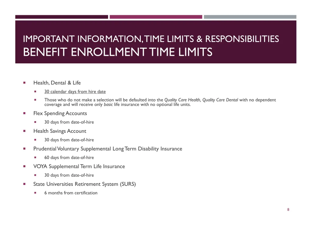 important information time limits 1