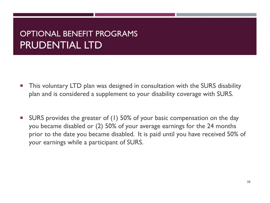 optional benefit programs prudential ltd