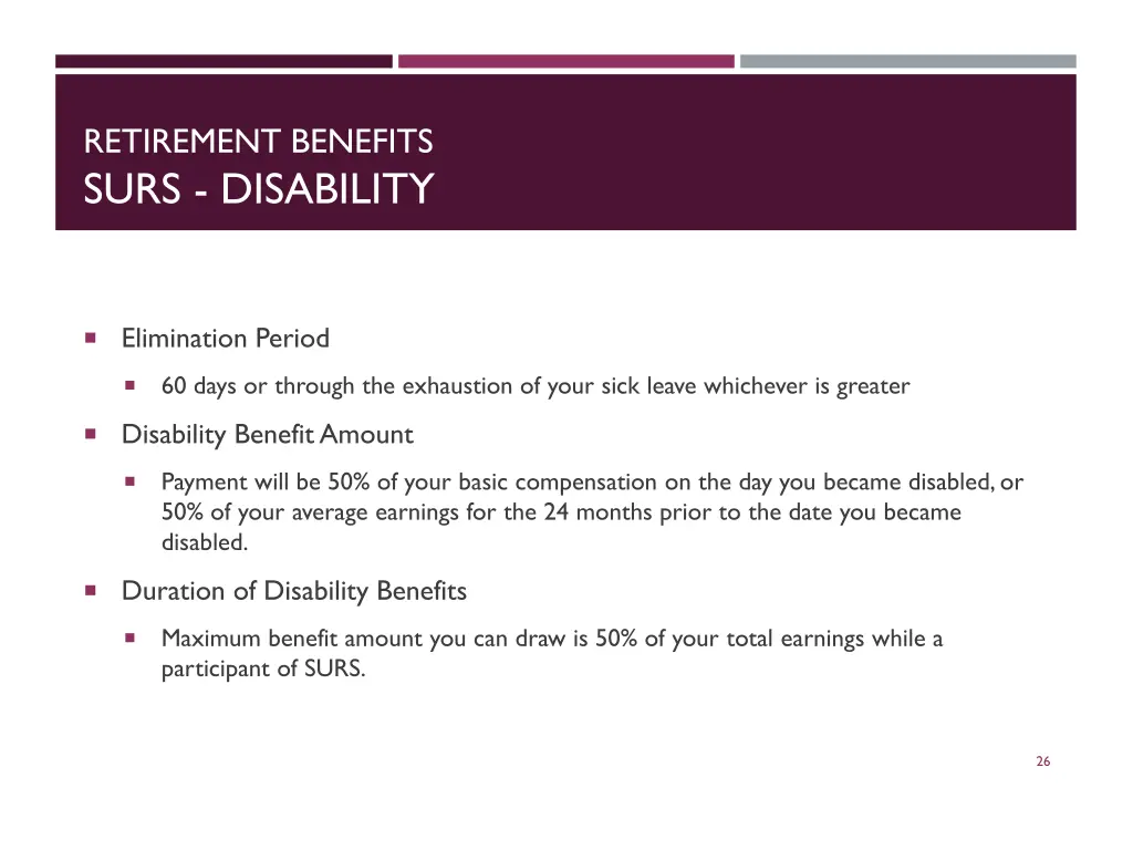 retirement benefits surs disability 1