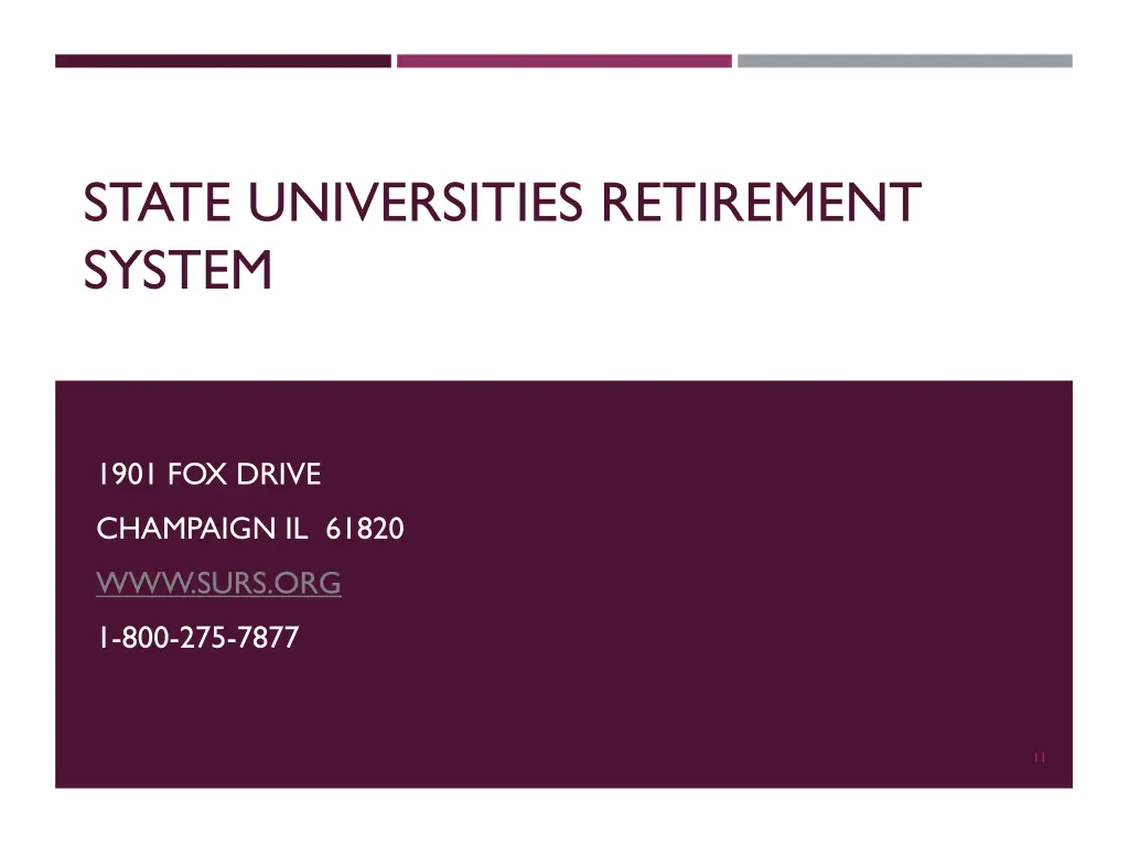 state universities retirement system