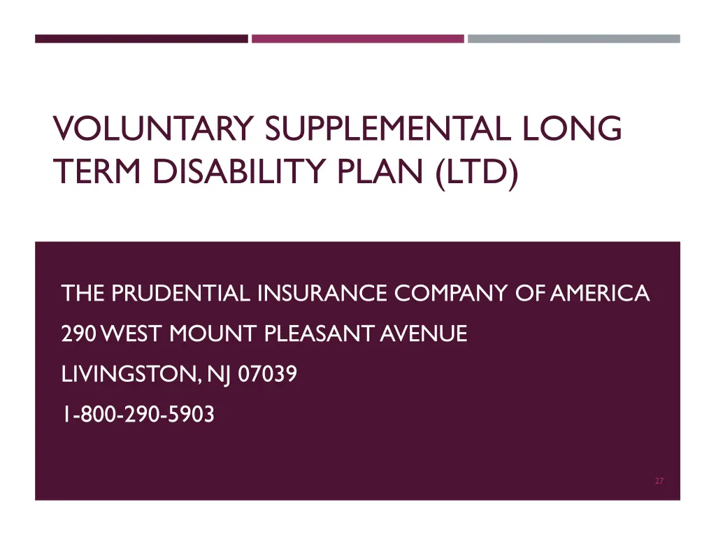 voluntary supplemental long term disability plan