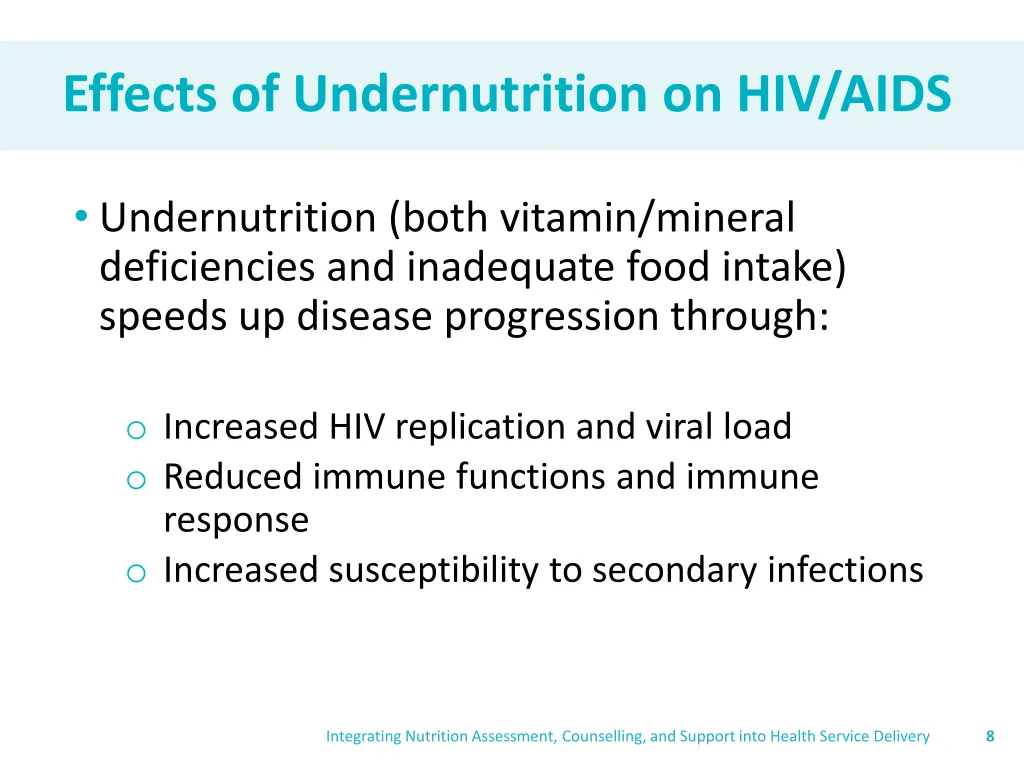 effects of undernutrition on hiv aids