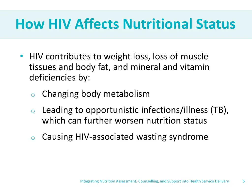 how hiv affects nutritional status