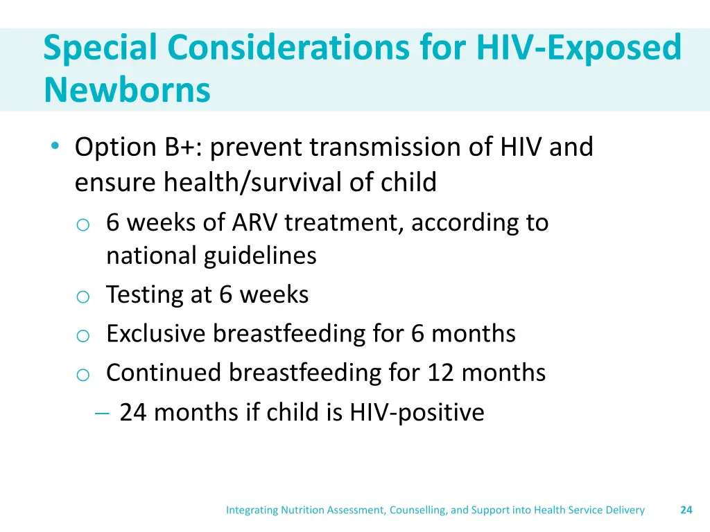 special considerations for hiv exposed newborns