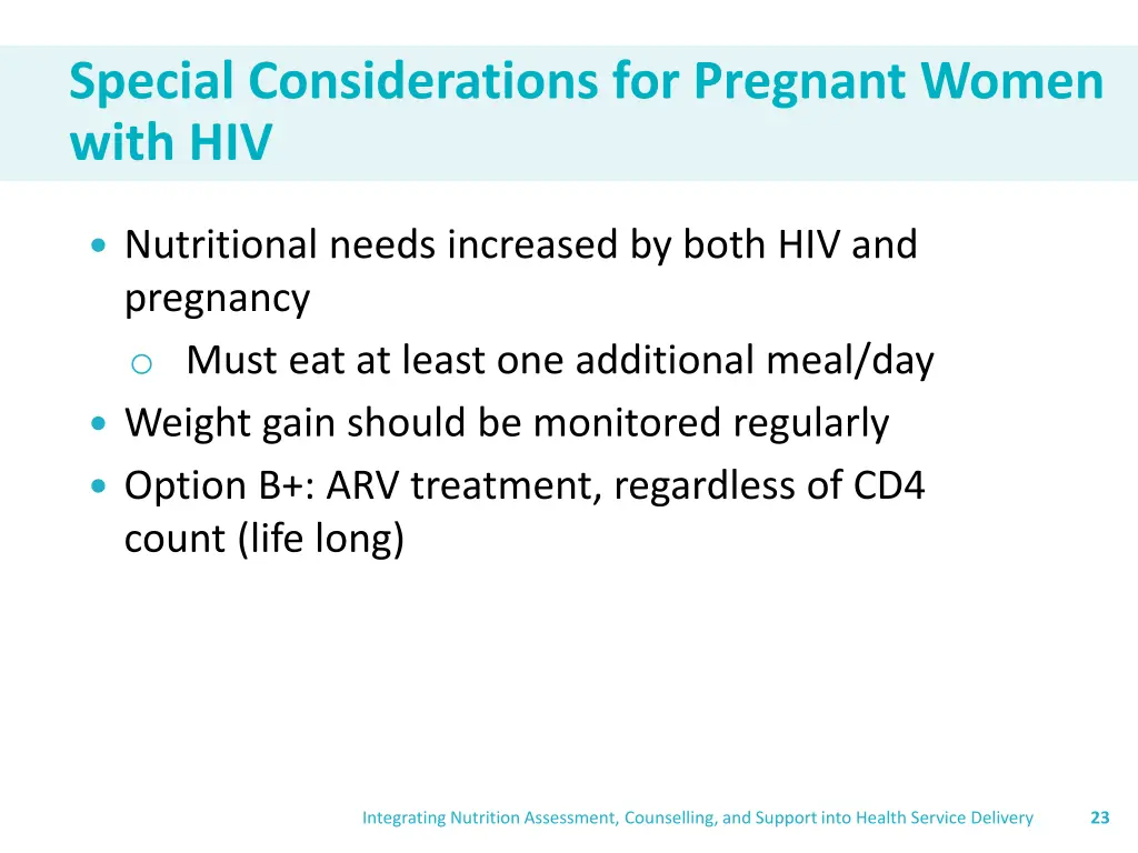 special considerations for pregnant women with hiv