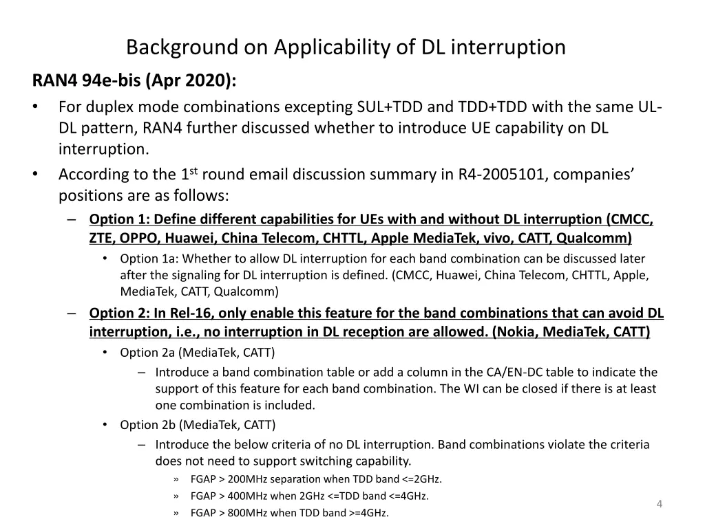 background on applicability of dl interruption 1