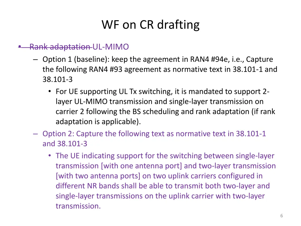 wf on cr drafting