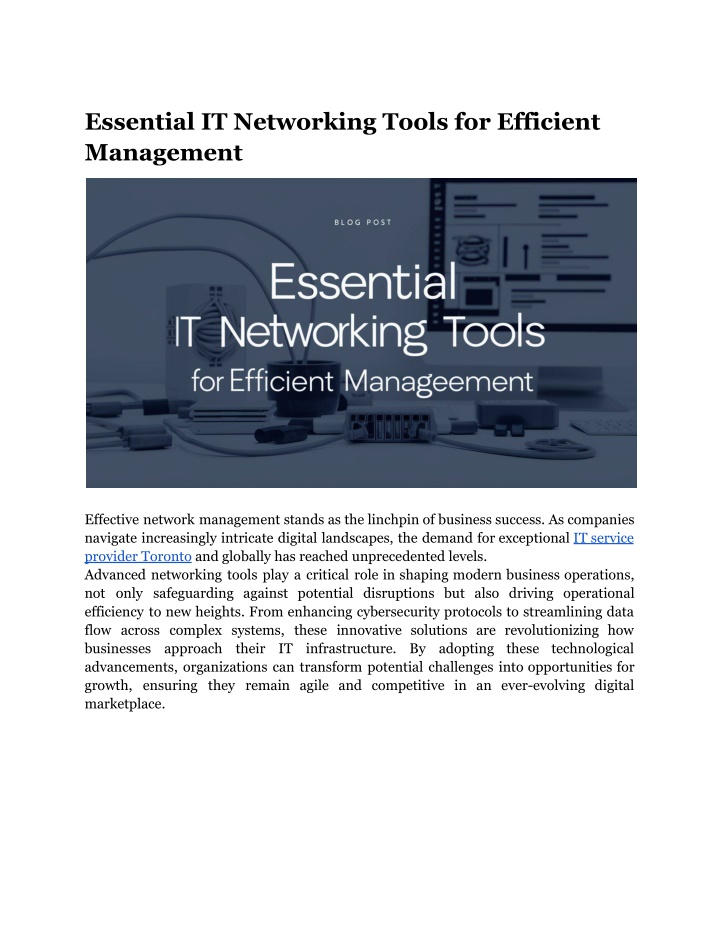 essential it networking tools for efficient